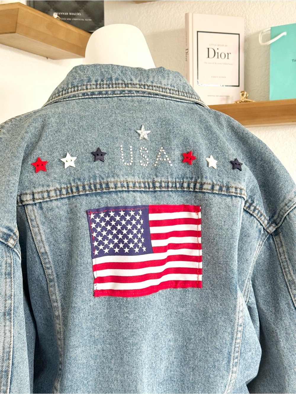 Vintage 90s American flag denim jacket 🇺🇸🗽